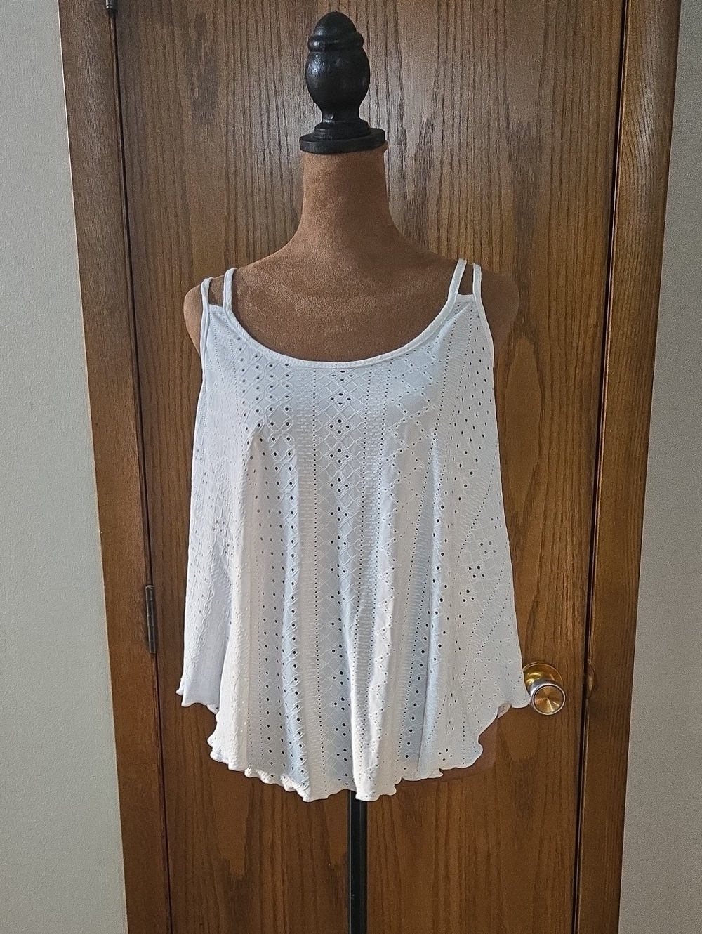 White Eyelet Double-Strap Camisole